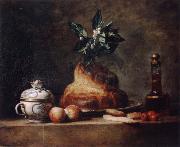 Jean Baptiste Simeon Chardin Style life with Brioche oil painting artist